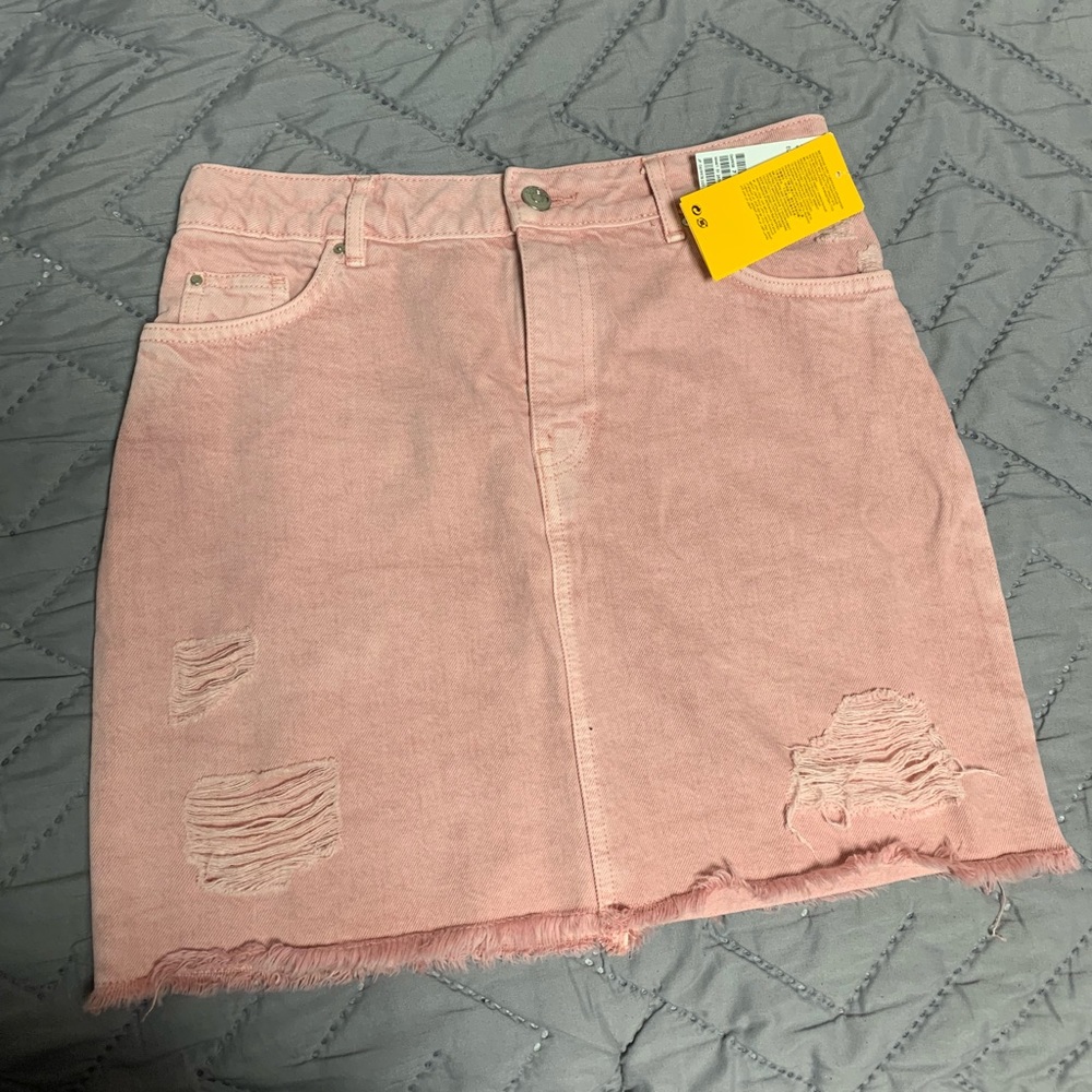 Pink jean skirt
